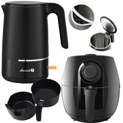 Fettfreie Fritteuse AF-2017 + elektrischer Wasserkocher WK-2501 Black