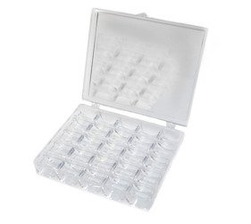 Plastic bobbin box for sewing machines