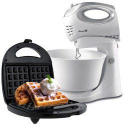 Lucznik MS-2019 rotary bowl mixer and waffle maker set SW-8801