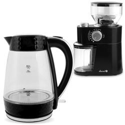 Electric glass kettle and coffee grinder