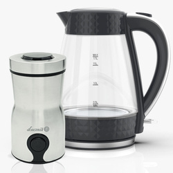 Electric glass kettle and coffee grinder