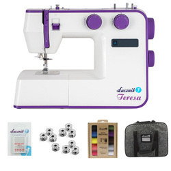 Teresa sewing machine with case, thread, needles and bobbins