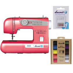 Lucznik MIA sewing machine with thread and needle set