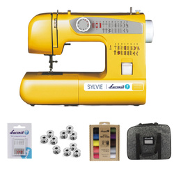 Lucznik SYLVIE sewing machine with case, thread, needles and bobbins