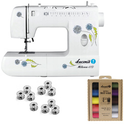 Milena II 419 sewing machine with thread and bobbin set