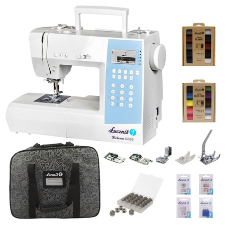 Helena 2060 sewing machine with carrying case, set of thread, needles, feet and bobbins