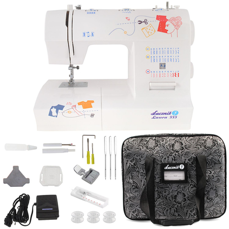 Laura 555 sewing machine with carrying case