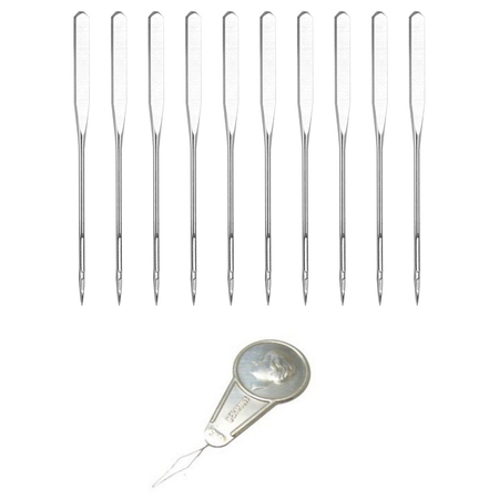 Sewing machine needles 10 pcs with threader
