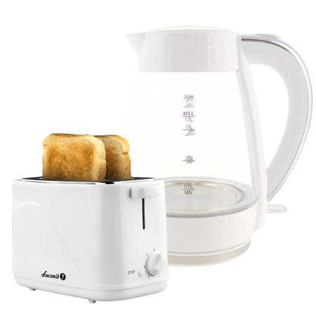 TS-50 W toaster and electric kettle set PK-2018 white