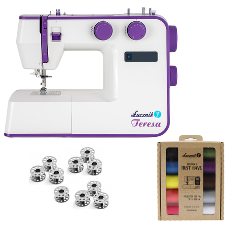 Teresa sewing machine with thread and bobbin set