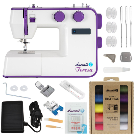 Teresa sewing machine with thread and needle set