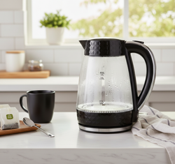 PK-2018 Elektrischer Wasserkocher aus Glas - schwarz