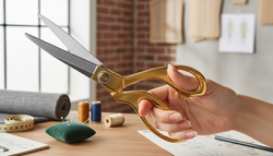 Krejčovské nůžky 24 cm zlaté