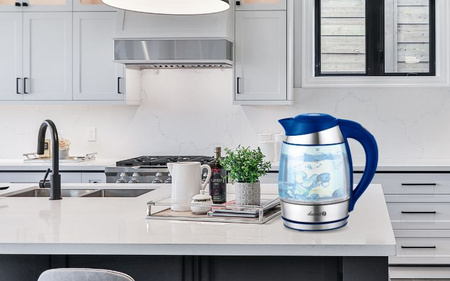 Electric kettle with temperature control WK-2020 blue