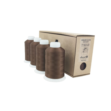 Lucznik Elastic overlock thread set - Brown