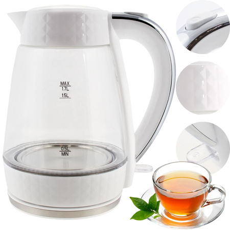 PK-2018 electric glass kettle - white