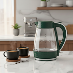 PK-2018 Elektrischer Wasserkocher aus Glas - schwarz