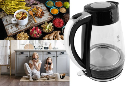 PK-2018 electric glass kettle - black