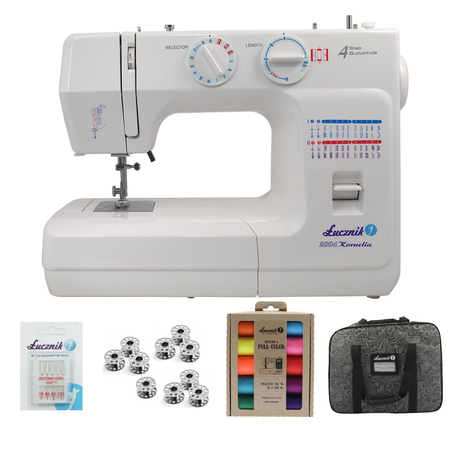 Kornelia II 2004 sewing machine with case, thread, needles and bobbins