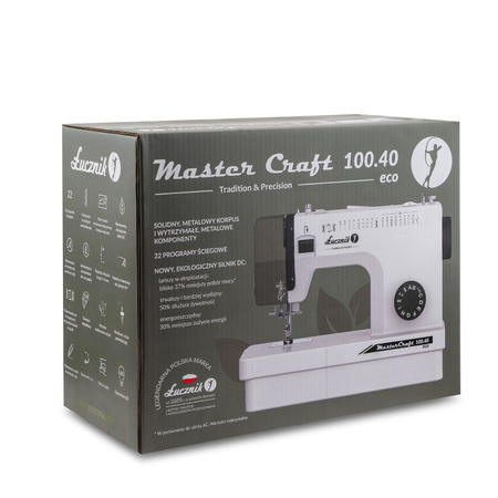 Maszyna do szycia Łucznik Master Craft 100.40 eco z dedykowanym zestawem nici