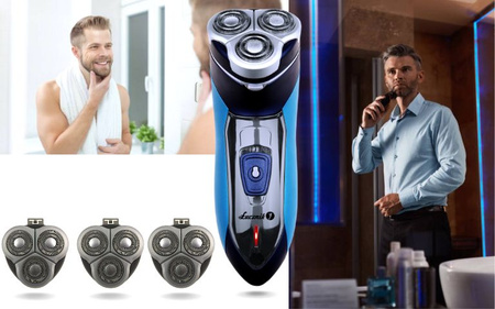 Herrenrasierer-Set Łucznik ES-2019 mit 3 Ersatz-Scherköpfen