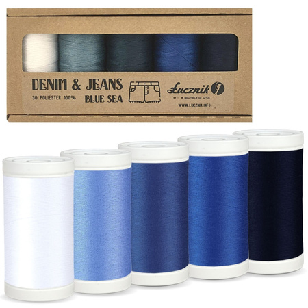 Lucznik thread set: DENIM &amp; JEANS BLUE SEA