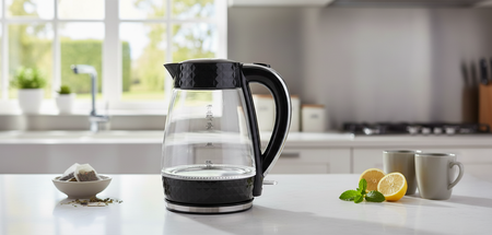 PK-2018 electric glass kettle - black