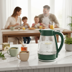 PK-2018 Elektrischer Wasserkocher aus Glas - schwarz