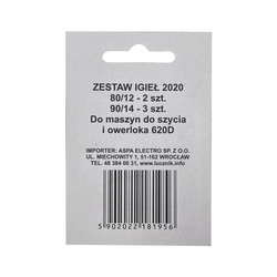 Nadelsatz 2020 für 620D Maschinen und Overlocks