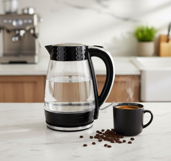 PK-2018 Elektrischer Wasserkocher aus Glas - schwarz