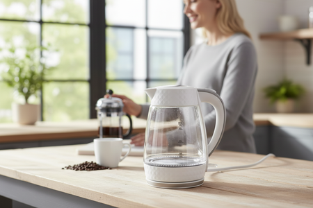 PK-2018 electric glass kettle - white
