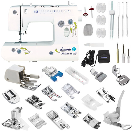 Milena II 419 sewing machine with a set of feet