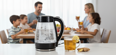 PK-2018 electric glass kettle - black