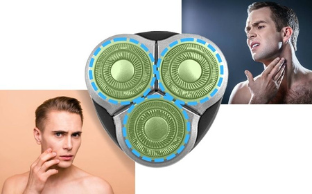 Herrenrasierer-Set Łucznik ES-2019 mit 3 Ersatz-Scherköpfen