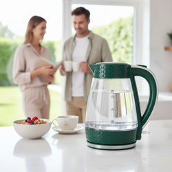 PK-2018 Elektrischer Wasserkocher aus Glas - schwarz