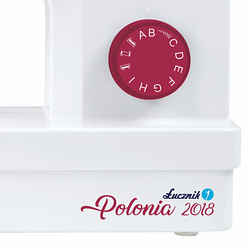 Maszyna do szycia Łucznik Polonia 2018 z walizką, nićmi, igłami i szpulkami