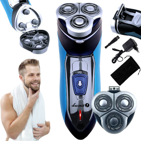 Herrenrasierer-Set Łucznik ES-2019 mit 3 Ersatz-Scherköpfen