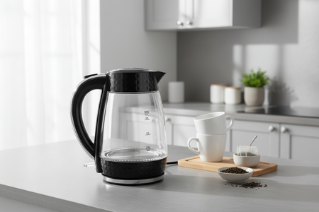 PK-2018 electric glass kettle - black