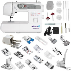 Lucznik Ewa II sewing machine with a set of feet