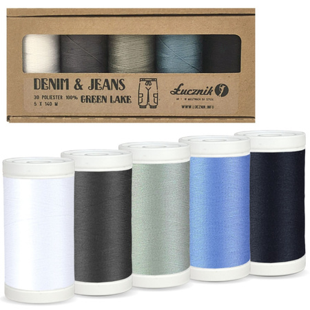 Lucznik thread set: DENIM &amp; JEANS GREEN LAKE