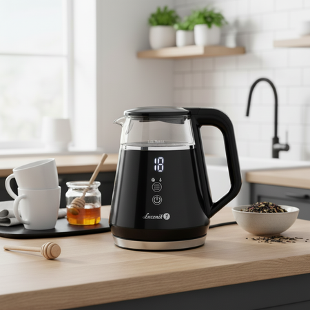 Електрочайник Łucznik WK-2503 COMPACT+ Чорний 1L 1100 W