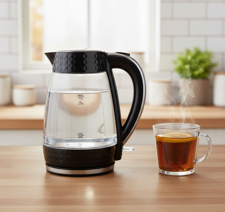 PK-2018 electric glass kettle - black