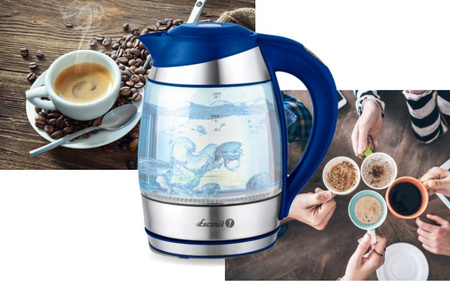 Electric kettle with temperature control WK-2020 blue