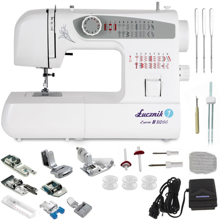 Lucznik Ewa II sewing machine with a set of feet