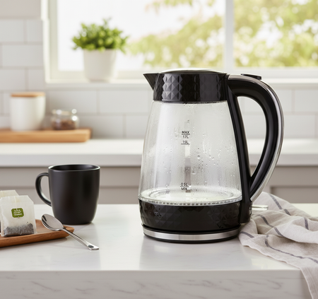 PK-2018 electric glass kettle - black