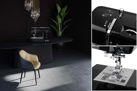 Łucznik maszyna do szycia Malwina 2070 Black Edition ze stolikiem i mini nićmi