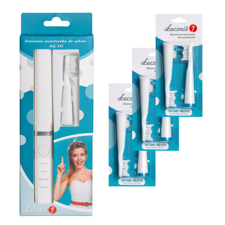 SG-515 USB travel sonic toothbrush with 4 tips included