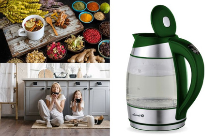 Electric kettle with temperature control WK-2020 bottle green