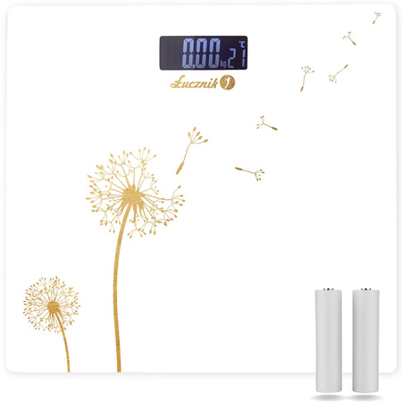 Elektroniczna waga łazienkowa Łucznik BS-973 W18 - White Dandelion Dream