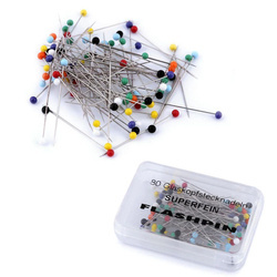 Szpilki ze szklanym łebkiem dł. 34 mm 